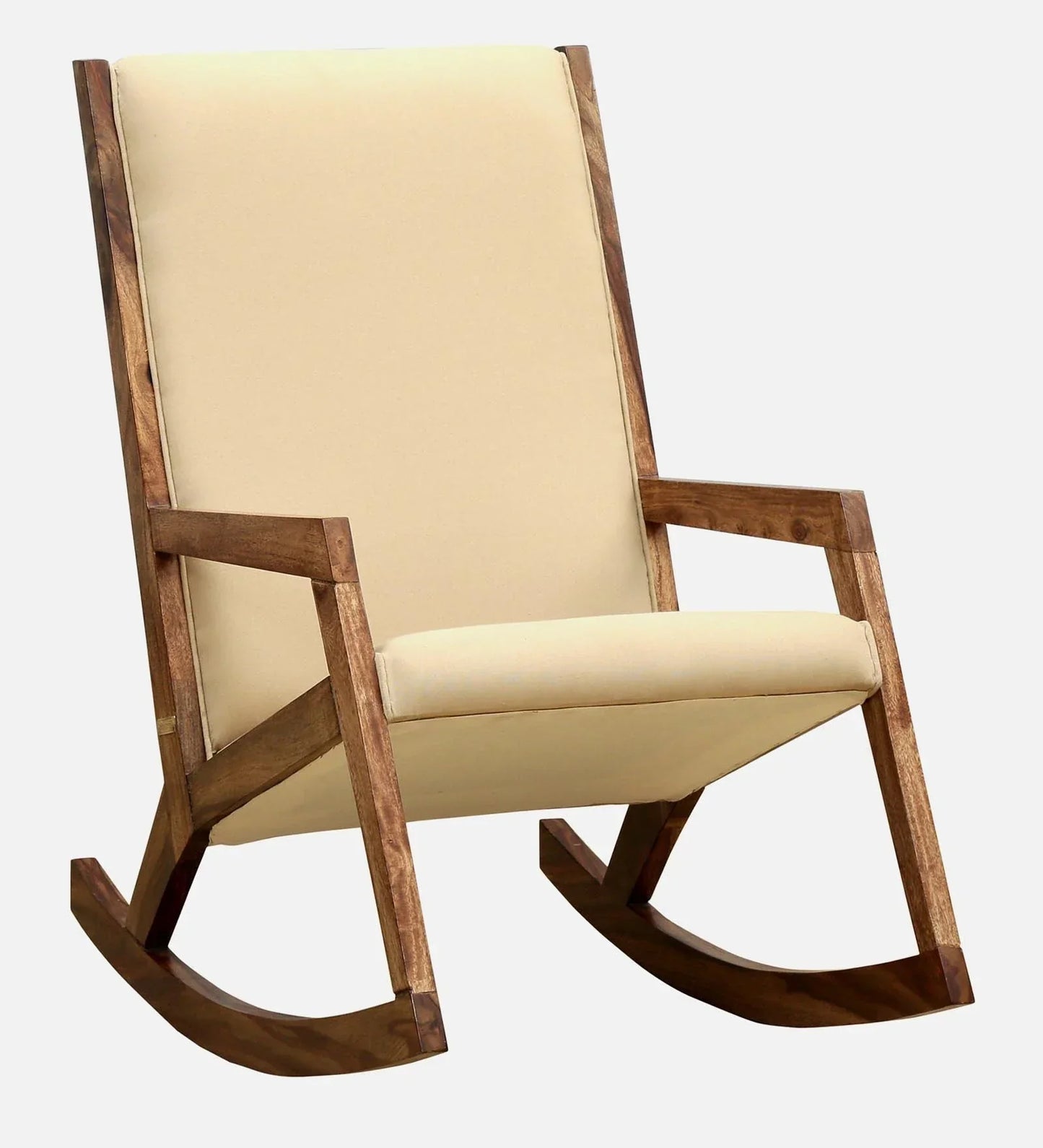 Rezzan Sheesham Wood Rocking Chair in Rustic Teak Finish