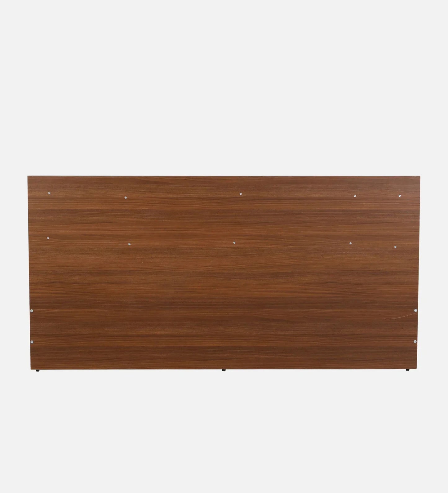 King size Bed in Planked Walnut Finish with Upholstered Headboard